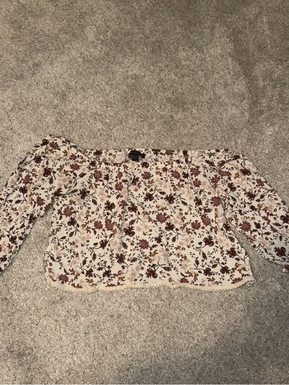 American Eagle - Off-Shoulder Floral Peasant Top - Size M